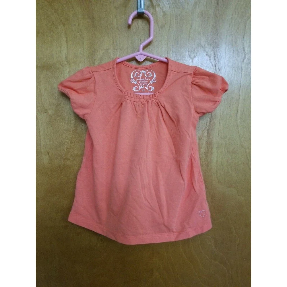 Girl's 3t The Children's Place orange short sleeve flare shirt